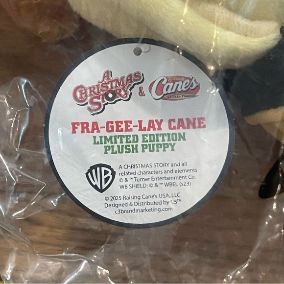 Raising Cane’s Fra-Gee-Lay Cane Ltd Ed Plush 2025 Dog ~ A Christmas Story - Picture 8 of 16